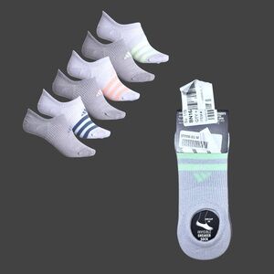 Adidas Superlite Women’s 3.0 No-Show Socks Grey Multicolored Striped 6 pack